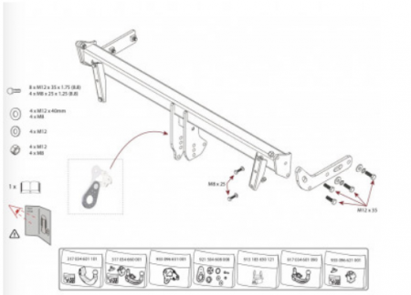 Оригинальный фаркоп WESTFALIA 345141600001 для KIA SPORTAGE FL 2018- A40V от магазина ФаркопРос